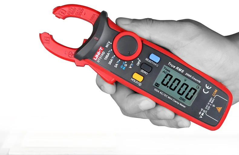 Medidor digital com pinça, modelo ut210d, rms,