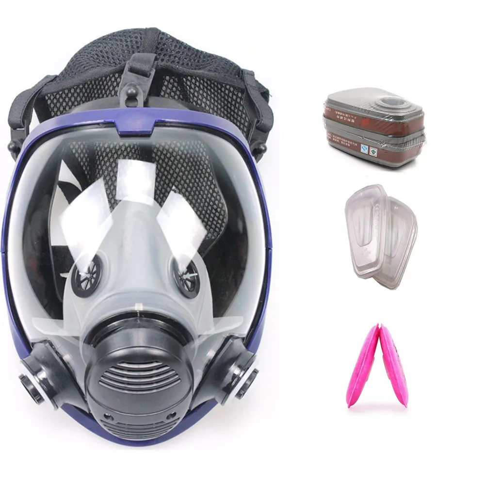 

Anti-dust Chemical Safety Mask with Cotton Filter for Industry Painting Spraying Full Face Respirator Gas Mask Lightweight