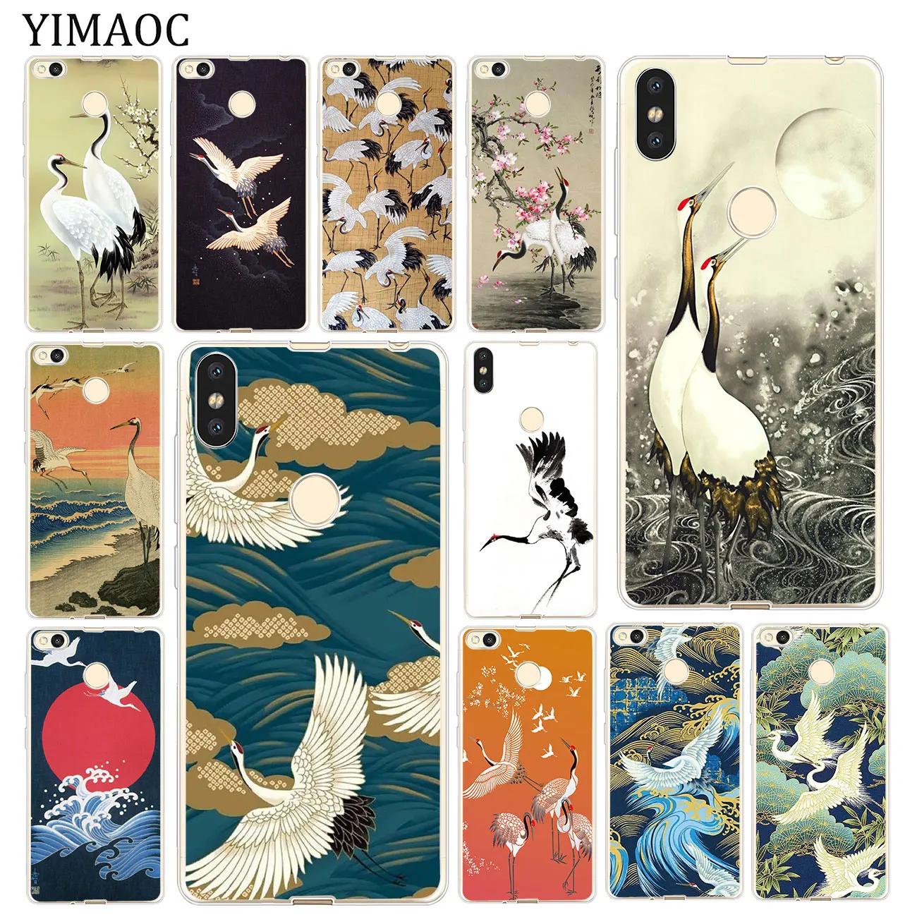

YIMAOC Bird Crane Soft Silicone Phone Case for Xiaomi MI Redmi S2 6A 4A Note 7 5 6 Pro Plus 5A Prime 4 4X Cover