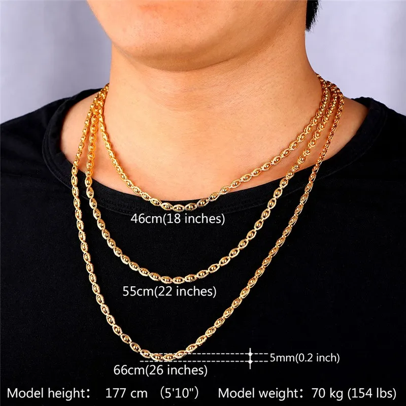Jewelry Sets Men's Gold Chain Necklace 