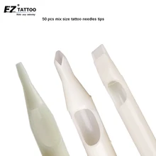 50 шт. стерильные Ассорти Пластик одноразовые татуировки Советы белые насадки труба для татуировки иглы чашки чернил сцепление Наборы