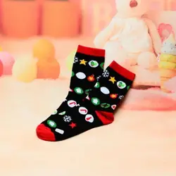 Милые рождественские носки без пятки среднего размера с мультяшным принтом для женщин; сезон осень-зима; нескользящие домашние толстые