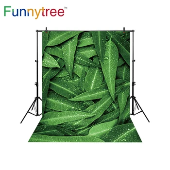 

Funnytree background for photo studio leaves spring green nature rainwater photography backdrop photobooth photocall printed