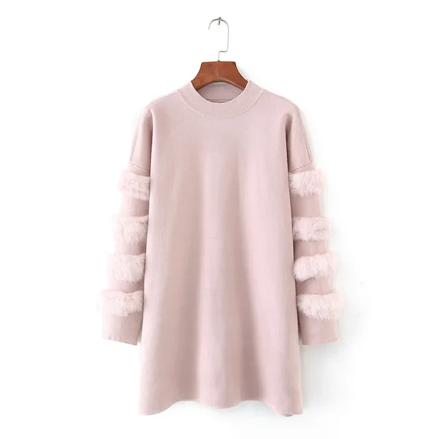 pink white and black sweater