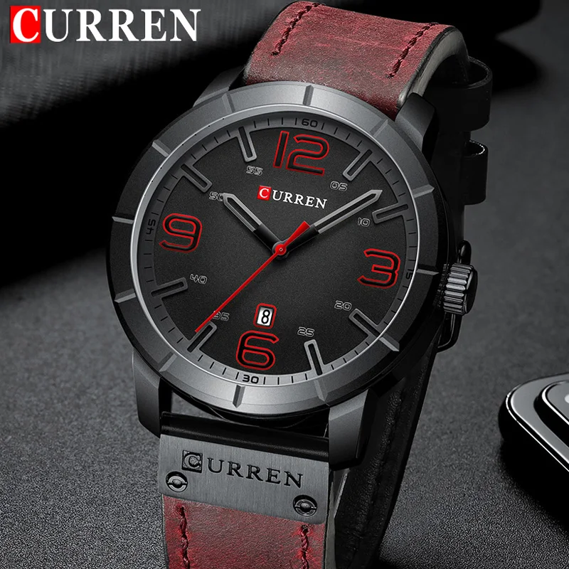 

Relogio Masculino CURREN Watch Men Waterproof Calendar Sport Military Male Clock Top Brand Luxury Leather Man Wristwatch 8327
