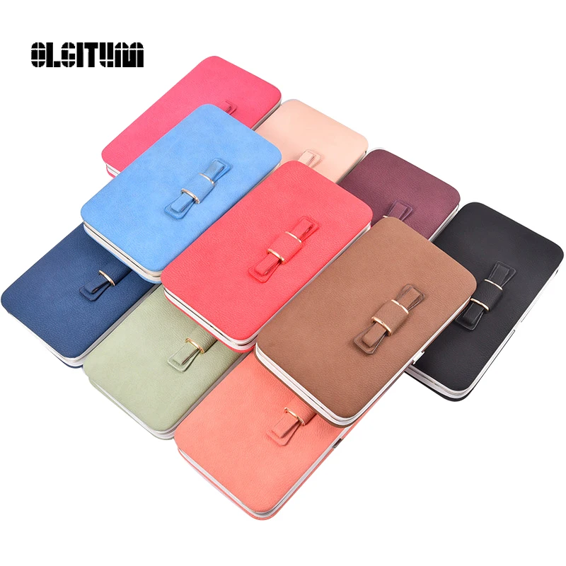 

OLGITUM 2017 Handbags multi-color wallet in the long section of the phone bag bowknot lunch box large-capacity female bags WL052