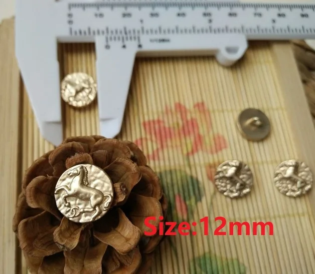 NO6 Size 12mm 10 шт. Модные продвинутые коричневые металлические стразы аксессуары для куртки пальто свитер рубашка кнопка 38 мм - Цвет: NO6 Size 12mm