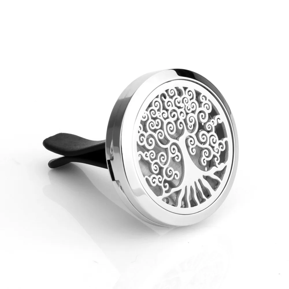 

SOITIS Car Aromatherapy Essential Oil Diffuser Magnetism Stainless Steel Locket Car Air Freshener Free Gift 12pcs Oil Pads