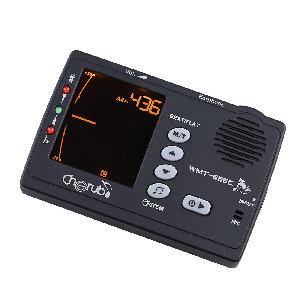 

Cherub WMT-555C Electronic Digital Guitar Tuner & Metronome & Tone Generator 3 in 1 Trainer for Chromatic Bass Ukulele Violin