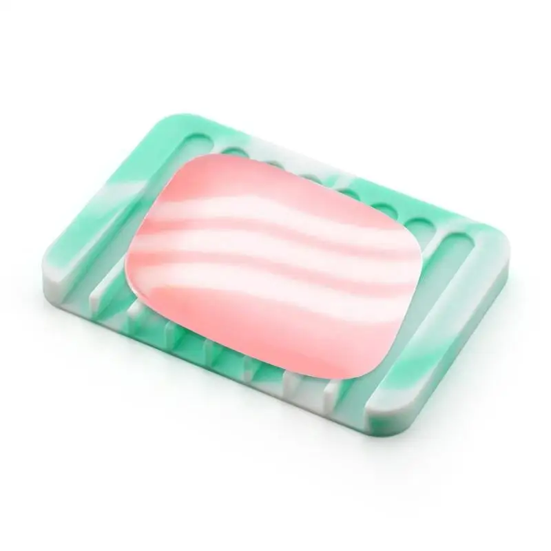 US Stylish Camo Shower Soap Holder Dish Plate Water Draining Soapbox Flexible