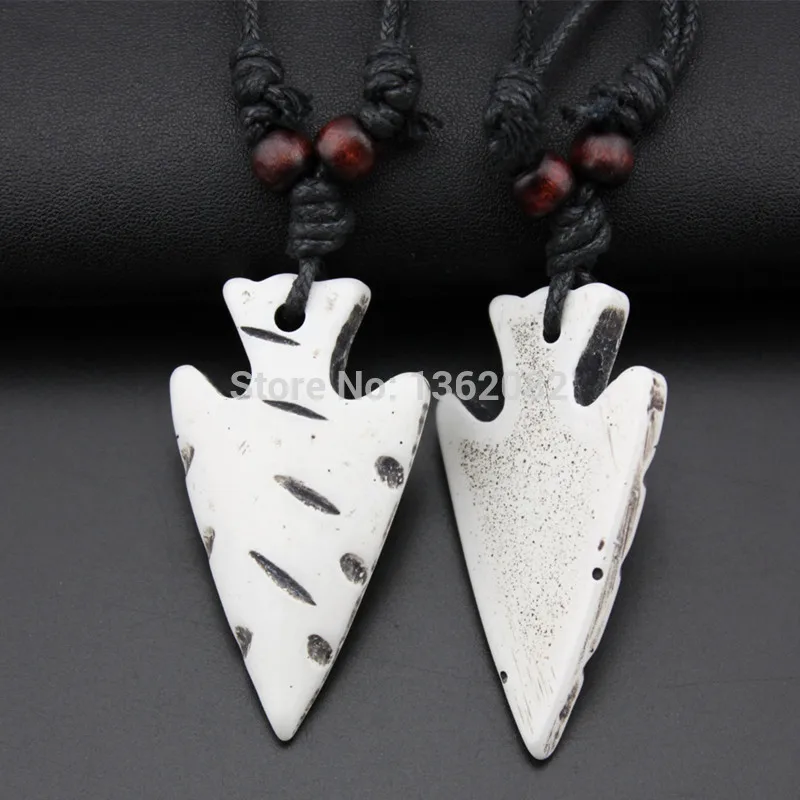 

Cool Boy Men's Tribal Style New Zealand Maori Spear Head Pendant Necklace Arrowhead Spearhead Necklace Choker MN532