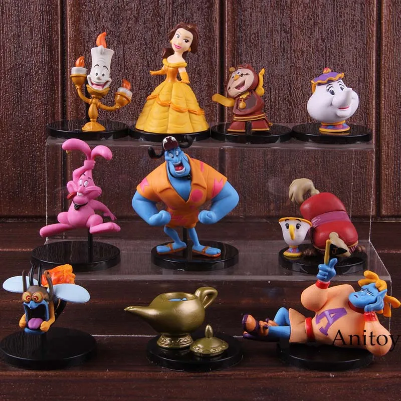 

Action Figure Aladdin Beauty And The Beast Belle Kawaii Cute Collectible Model Toy Gift For Kids 5pcs/Set