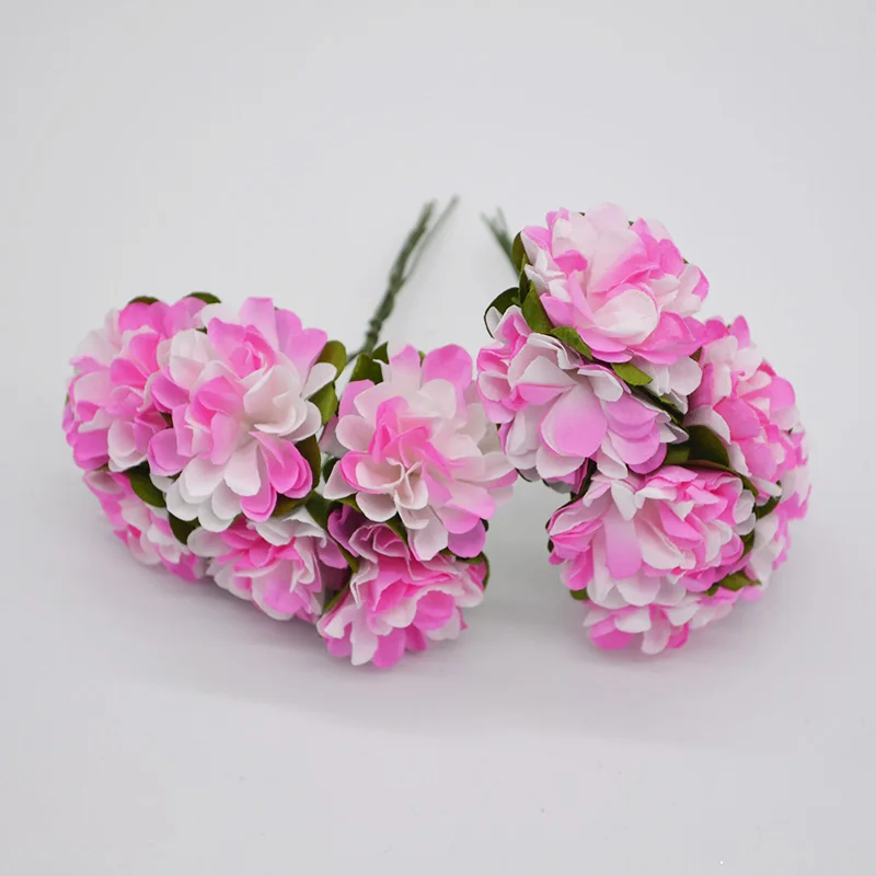 72 шт./лот, 3 см, искусственные бумажные цветы, хризантема, букет цветов, украшение для свадебной вечеринки, сделай сам, скрапбукинг, венок, искусственный цветок