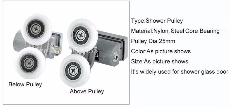 Высокое качество 8 шт. = 4 пары Душ ролики для раздвижных дверей для стеклянной двери ванной комнаты ролики/бегунов/колёса/Ролики Диаметр с фокусным расстоянием 25 мм K72