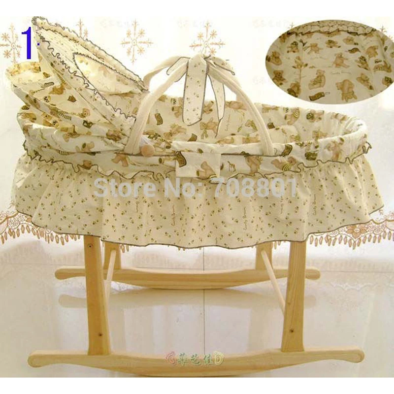 bassinet with wood frame
