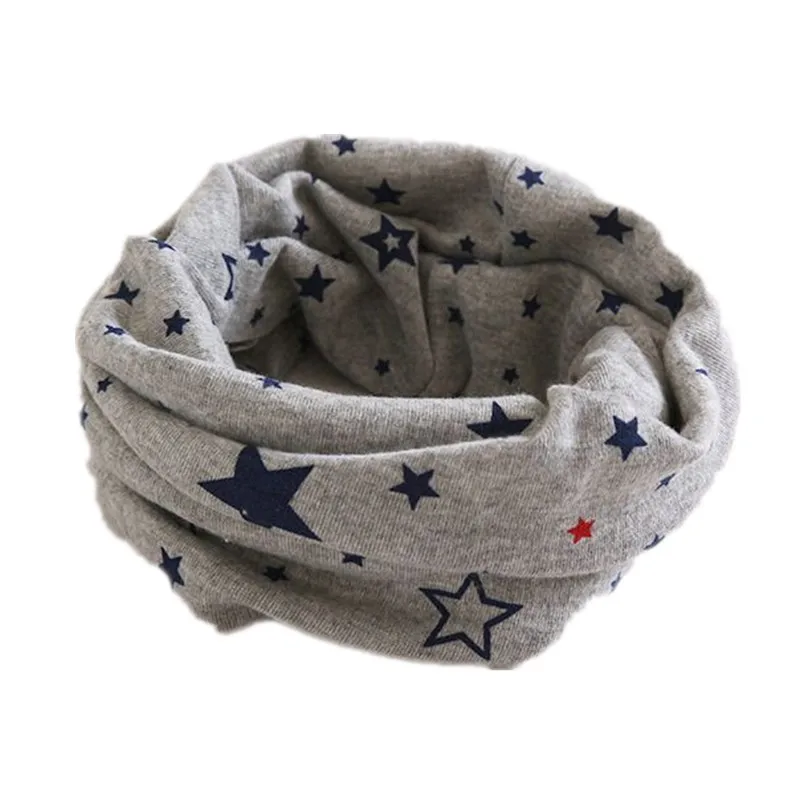 NEW winter warm star anchor cartoon baby scarf kids o ring collars cotton children neckerchief wear for kids under 10 year 
