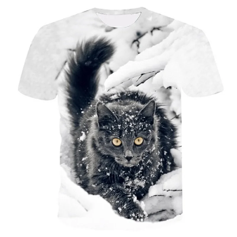 

2019 NEW T-shirt Men/Women 3d Print Meow Black white Cat Hip Hop Cartoon TShirts Summer Tops Tees Fashion 3d t shirt m-5xl