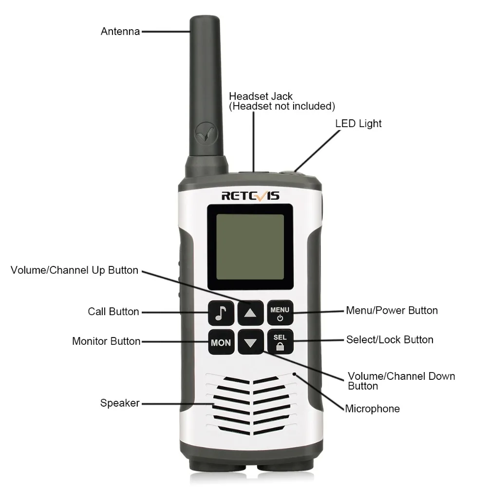 Retevis RT45 PMR Radio Walkie Talkie 2 pcs PMR