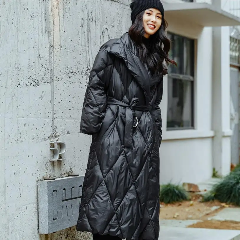 À Mode Coton Revers Bas De Manteau Le Femelle Couverture Grand Wq783 En Boutons Black Ceinture Marque D'hiver Col Chaud Plus Avec Nouveauté Hiver Vers pqfHFt
