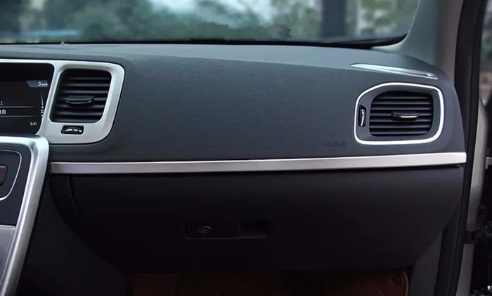 Автомобиль из нержавеющей стали центральной консоли приборной панели полосы украшения стикер Накладка для Volvo S60 V60 LHD салонные аксессуары