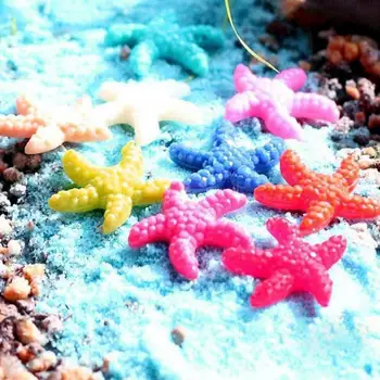 

5 Pcs/20Pcs Resin Cute Miniature Starfish Fish Tank Landscape Aquarium Ornaments Decor special small starfish flat-bottomed dril