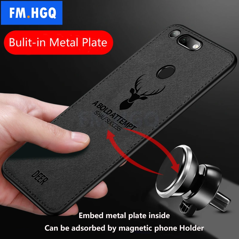 

FM.HGQ Hot Cloth Texture Deer 3D Soft TPU Magnetic Car Case For Huawei Honor V20 Built-in Magnet Plate Case For Honor V10 Cover