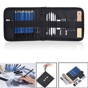 

32pcs/Set Professional Drawing Sketch Pencil Kit Including Sketch Pencils Graphite & Charcoal Pencils Sticks Erasers Sharpeners
