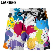 Модные повседневные мужские и женские спортивные шорты в стиле панк для отдыха в стиле аниме «Рок», Радужный дождь, забавные пляжные тренировочные брюки в стиле Харадзюку, E505