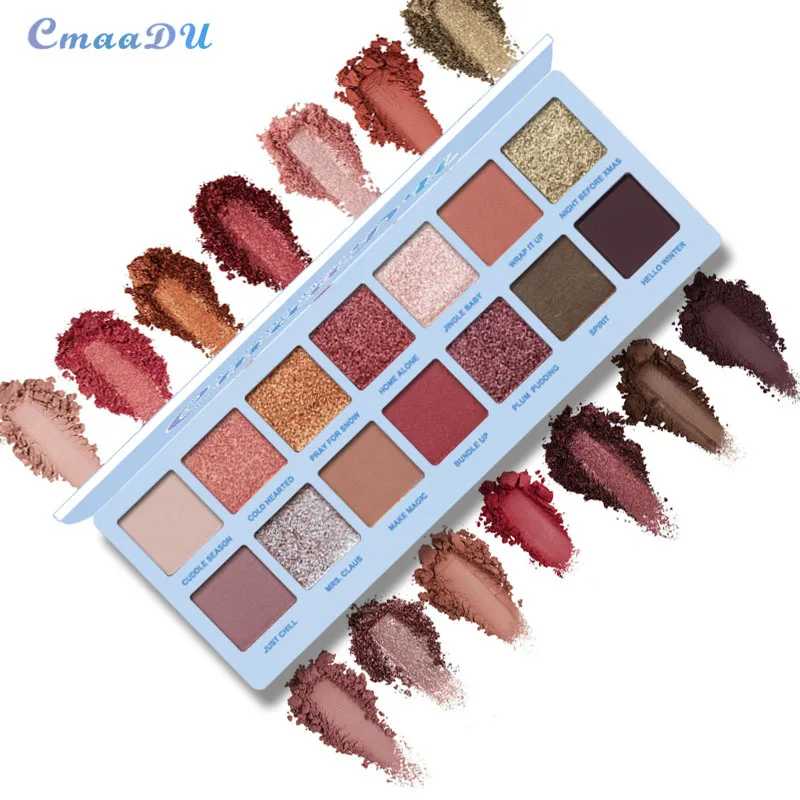 14 цветов CmaaDu, модные блестящие тени для век, палитра для макияжа, блестящий пигмент, дымчатые тени для век, Палетка, водостойкая косметика