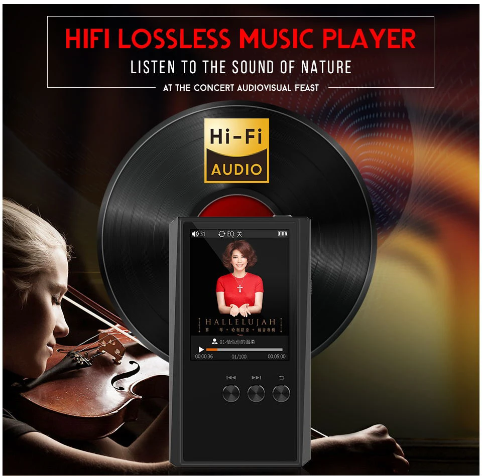 Портативный мини HIFI MP3 плеер без потерь HD DSD 64 256 FLAC ALAC APE спортивный цифровой аудио 24 бит 192 кГц ЦАП Автомобильный плеер 16 Гб