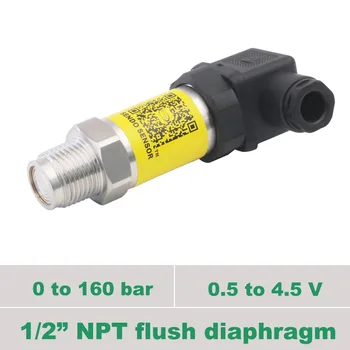 

flush pressure sensor 0.5-4.5V, 5VDC supply, 16MPa/160bar gauge, 1/2"NPT flush, 0.5% accuracy, stainless steel 316L wetted parts
