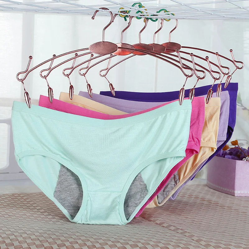 

Female Physiological Pants Waist Warm Leak Proof Menstrual Cotton Health Seamless Briefs Women Underwear Period Panties