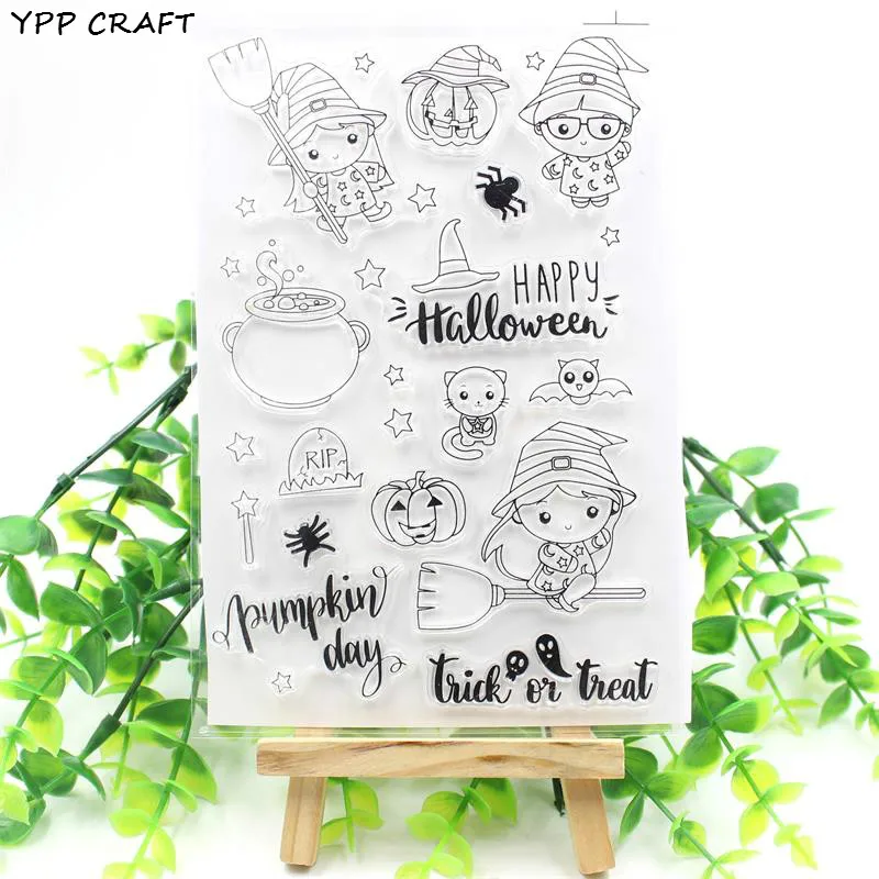 Прозрачные силиконовые штампы YPP CRAFT для Счастливого Хэллоуина сделай сам