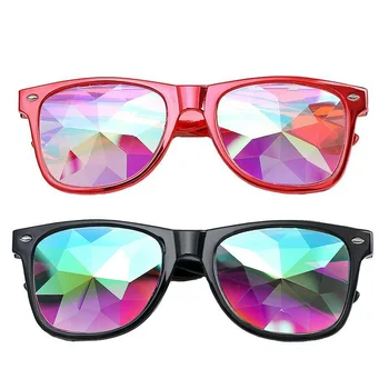 

2pcs Ultimate Kaleidoscope Glasses - Rainbow EDM Rave Light Diffraction Festival Eyewear Edge Cut Bug Eye