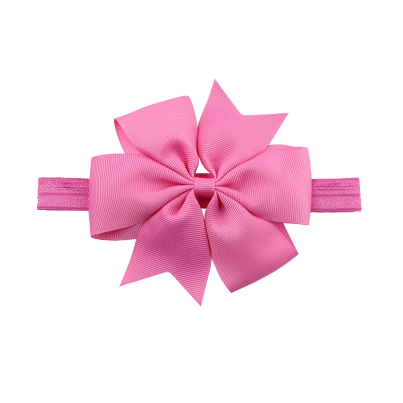 20 Colors Children Solid Ribbon Hair Bow Headbands Hair Accessories bandeau bebe fille kids Bowknot Hair bands Hair Ties (13)