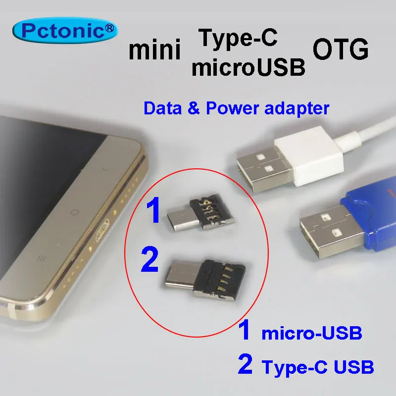 Кабель адаптер pctonmini type C и micro USB OTG для Type A|Комплекты аксессуаров телефонов| |