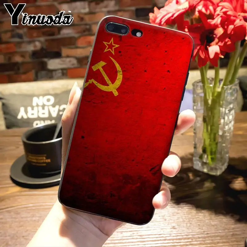 Yinuoda, раскрашенный чехол для телефона с флагом гранж СССР, для iPhone 7plus X XS MAX XR 6S 7 8 8Plus 5 5S 11 11pro max - Цвет: 2
