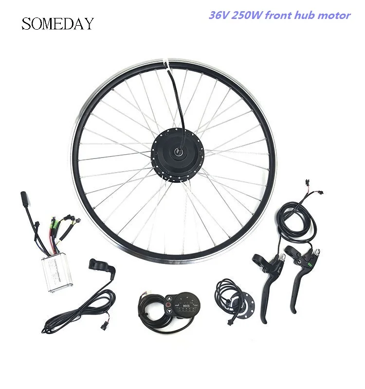

SOMEDAY 36V250W Electric Bicycle Conversion Kit front Hub Motor Wheel 16-28inch 700c wheel with LED900S Display ebike Kits