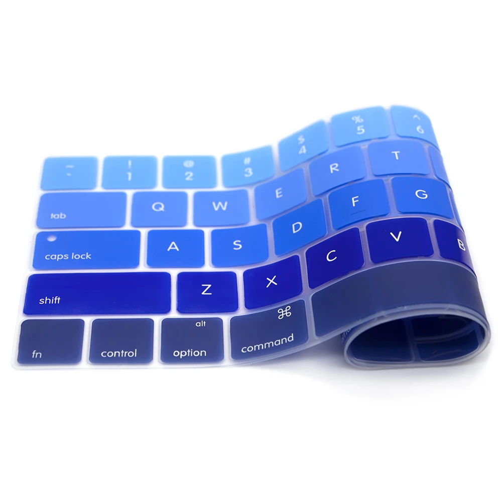 Американская версия, силиконовый чехол для клавиатуры на английском языке для MacBook Pro 13 15 retina с TouchBar A1989 A1990 и A1706 A1707
