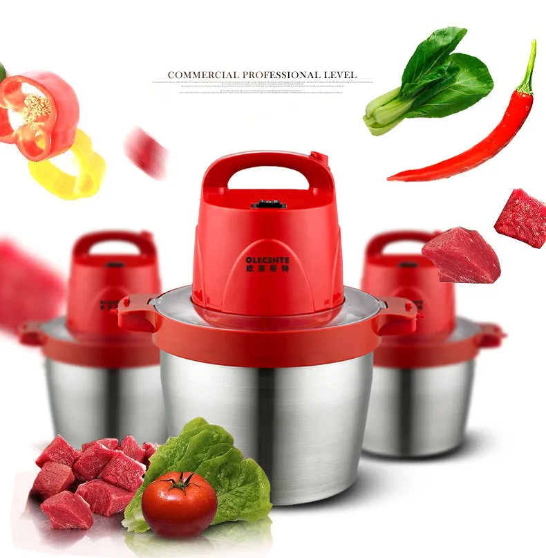 Garlic Pepper Grinder Household Electric Meat Grinder Large Capacity 5L Stainless Steel Crushed Ginger Slice Cuisine Garlic Pepper Grinder Household Electric Meat Grinder Large Capacity 5L Stainless Steel Crushed Ginger Slice Cuisine