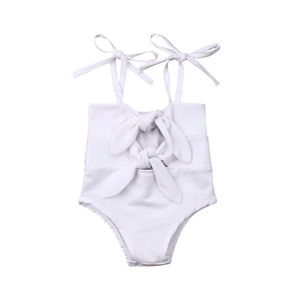 Summer Kid Baby Girl Swimwear Newborn Swimsuit Toddler One Piece Swimming Suit Children Solid Knot Bathing Suit Beachwear
