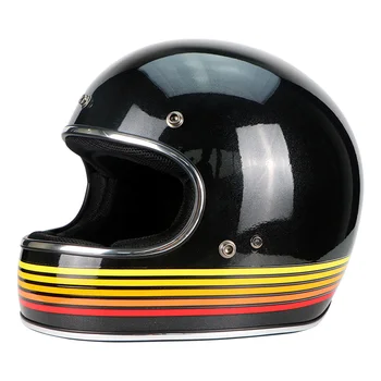 Casco de carrera vintage DOT ECE A1, máscara completa de fibra de vidrio para motocicleta y Motocross