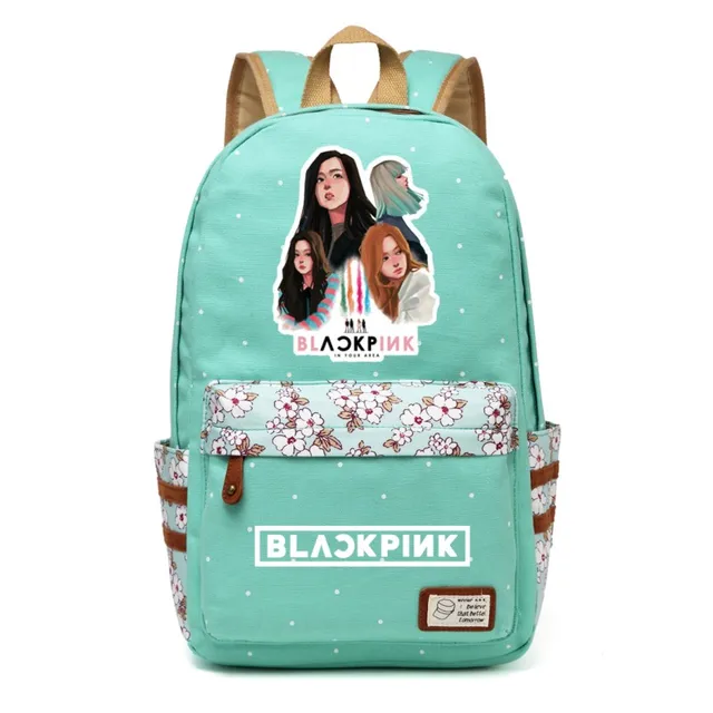 WISHOT KPOP Blackpink Backpack flowers shoulder Travel Bag for