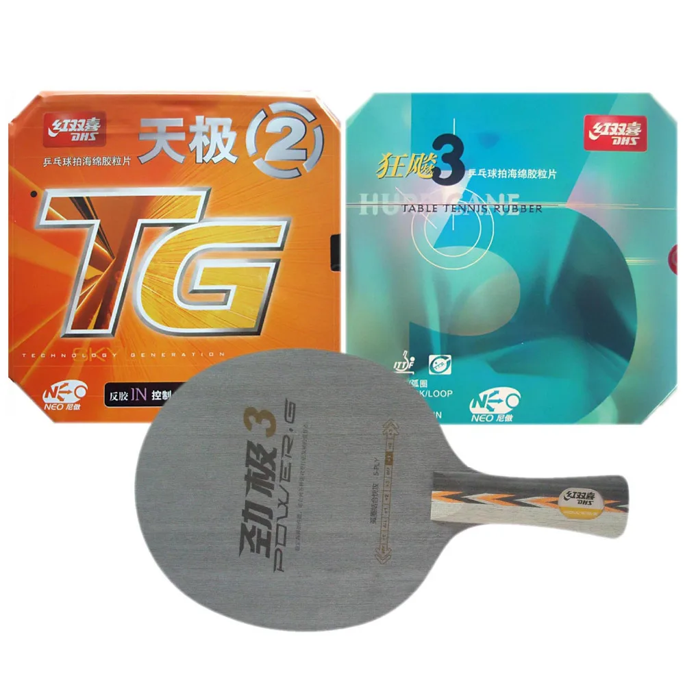 

DHS POWER.G3 PG3 blade + NEO Hurricane3 and NEO Skyline TG2 rubber with sponge for a table tennis racket Long Shakehand FL