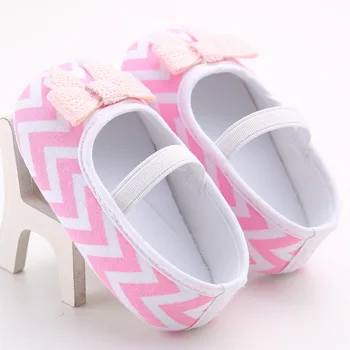 

Toddler girl spring, summer and autumn water pattern wavy bow soft bottom non-slip sneakers