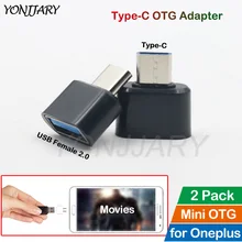 2Pcs Type-C OTG Adapter for OnePlus 5 5T 6 6T 7 Pro USB-C OTG Data Converter for Google Pixel 2 2XL 3 3 XL USBC Connector