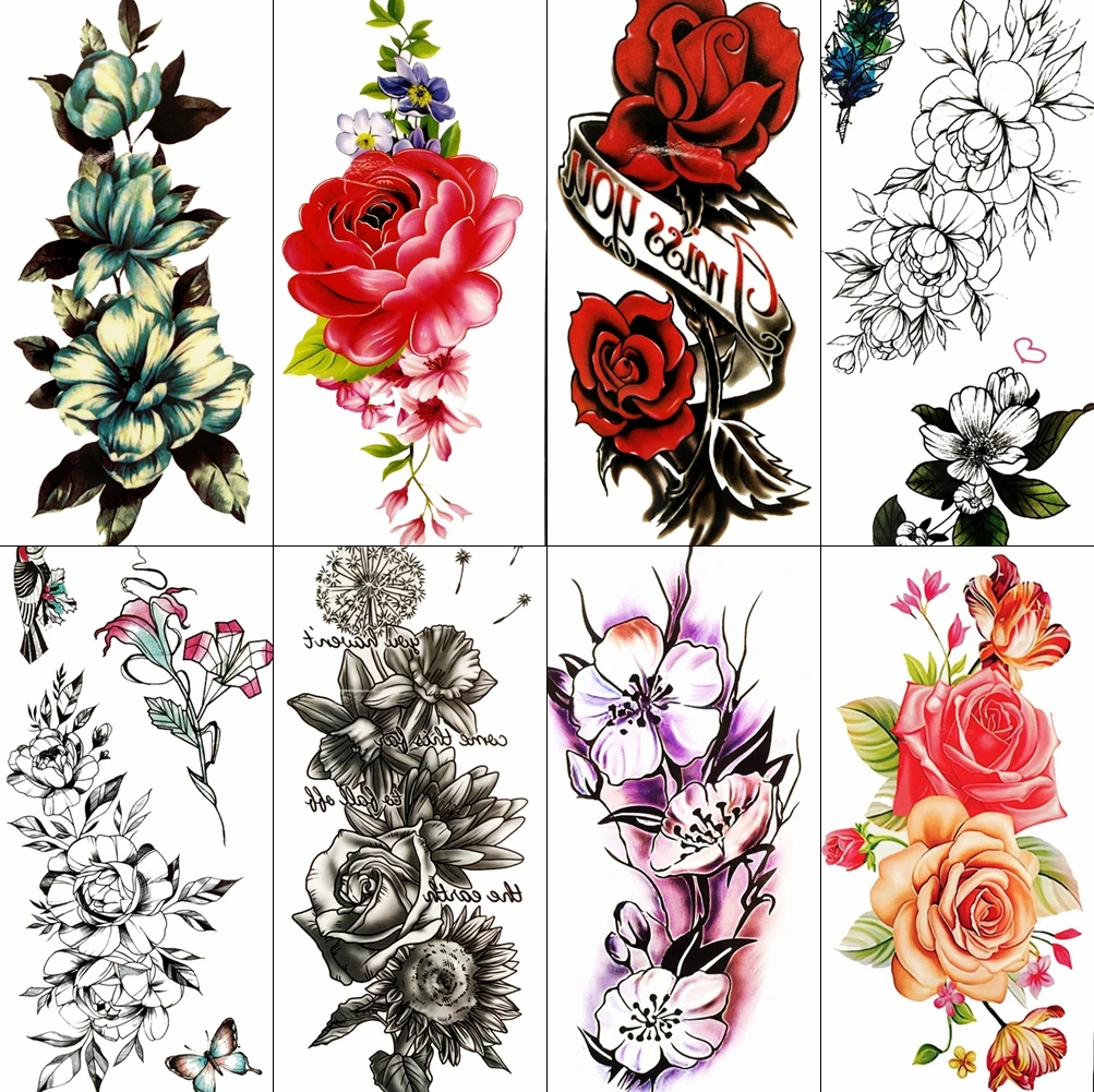 RED ROSES Flower Large Pack Decal Car Stickers ST00066RD/_LGE JAS Stickers