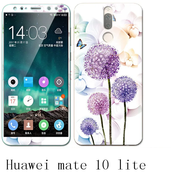 Huawei mate 10 lite чехол 360 градусов защитный ТПУ чехол+ цветной Интегрированный чехол из закаленного стекла для huawei mate 10 lite#3088