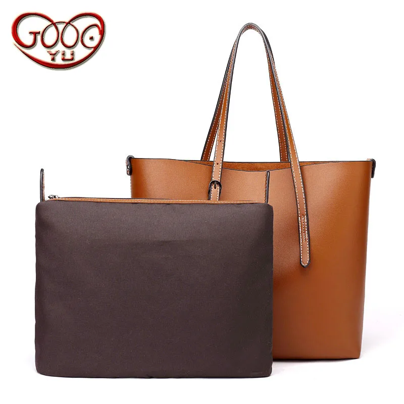 

Women's new retro oil tote bag European and American fashion simple ladies vertical section PU leather shoulder Messenger bag