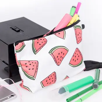 

1PC 3D Printed Watermelon Pattern Polyester Cosmetic Bag Travel Toiletry Portable Makeup Bag Handbag 22*18*13.5 cm